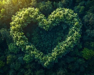 Lush Heart Shaped Forest Clearing Symbolizing Nature s Nurturing Embrace