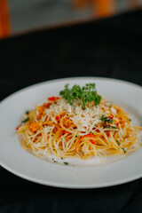 spaghetti with shrimp