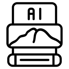 AI Image Line Icon