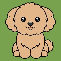 Obraz premium Cute Baby Zuchon Dog Sitting Clipart Illustration 