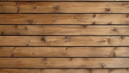 Obraz premium Top-down close-up view of textured light brown wooden wall with horizontal planks in rustic pattern