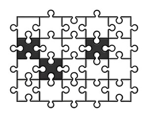 Fototapeta premium A diverse collection of interlocking puzzle pieces is displayed on a vibrant background, showcasing creativity and imagination during a playful crafting activity
