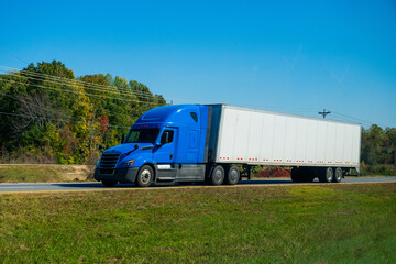 Semi Trucks on road, USA. Trucking