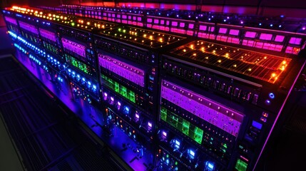 Fototapeta premium Illuminated Server Racks In A Modern Data Center