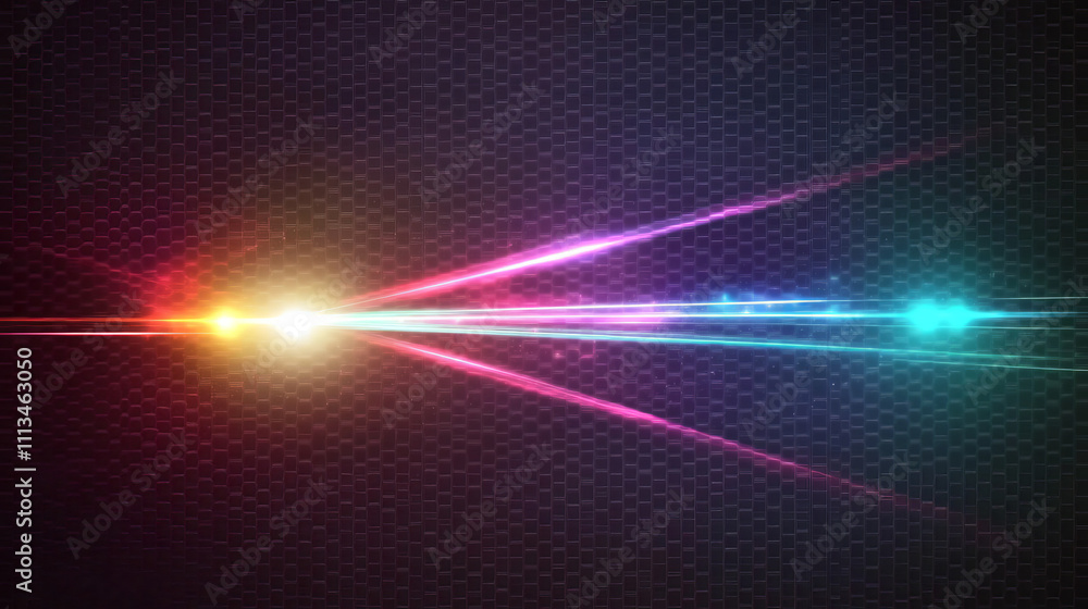 Poster laser beams set isolated on transparent background. vector realistic mockup of neon rays with glow e