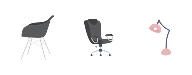 Office furniture vector illustration