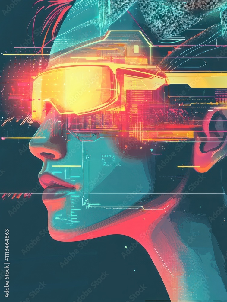 Poster sensor technology abstract concept vector illustration set. eye tracking technology, gesture recogni