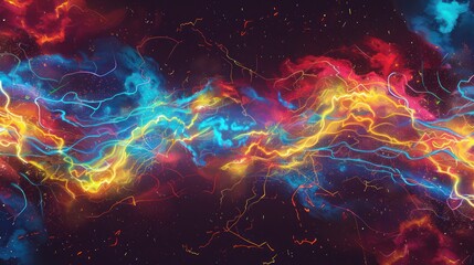 Bright background with fast zigzag light