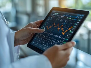 Doctors Remotely Adjusting Patient Treatment Plans Using Smart Tablets and Wearable Device Data