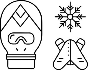 set of line art helmet Welding worker glasses doodle vector coloring page elements