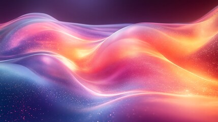 Obraz premium Dynamic holographic light trails with shimmering edges in unconventional pastel tones of peach green and violet