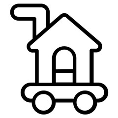 Property Market Line Icon