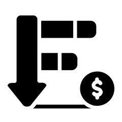 Sale Down Solid Icon