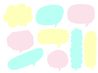 手描きあしらいセット　ふきだし　パステルカラー