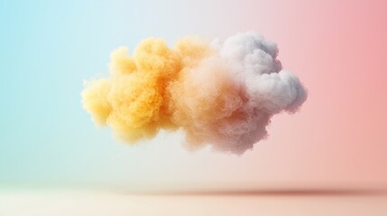 A cloud with a yellow and a gray part