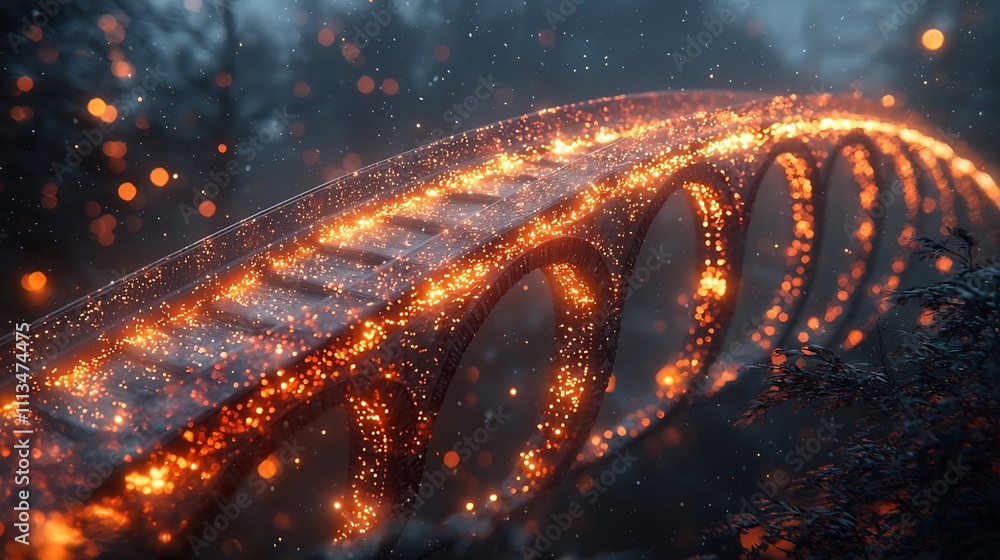 Aufkleber holographic data bridge connecting distant worlds symbolizing global technology unification