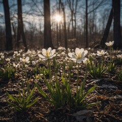 The sound of a flower blooming in a quiet forest.