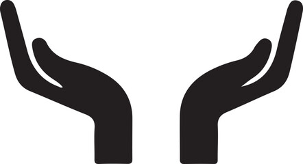 Abstract vector art featuring silhouettes of two hands in a protective stance.