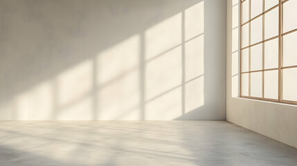 Obraz premium Minimalist Room Sunlight Through Window Pane