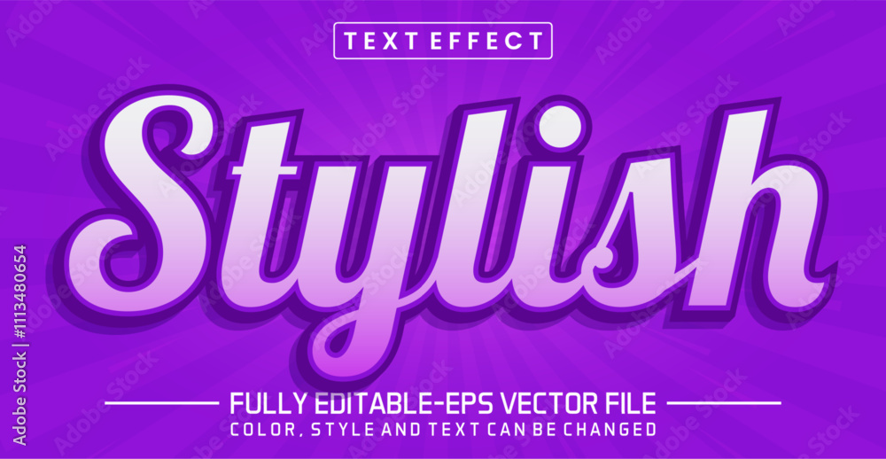 Aufkleber stylish font text effect editable