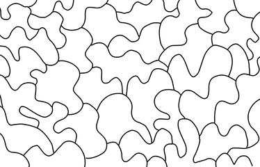 Liquid hand drawn line shapes background. Empty creative banner with with abstract doodle fluid forms