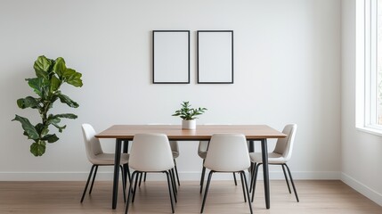Modern dining room design sleek furniture minimalist aesthetics bright environment contemporary viewpoint home decor concept