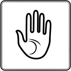 Obraz premium Black icon of Hand icon png Minimalist flat icon, vector logo style sign clipart on a transparent background