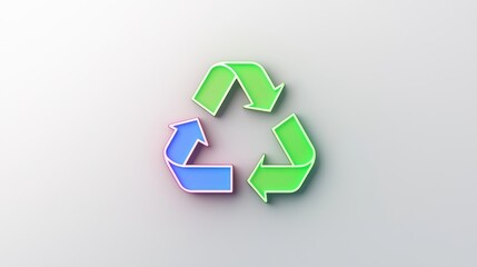 Obraz premium Colorful and Modern Recycle Symbol Design on Clean Background Emphasizing Sustainability and Environmental Awareness in a Creative Way