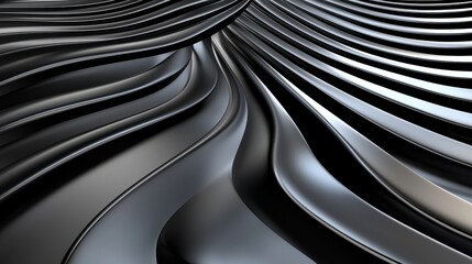 Dynamic flowing black patterns abstract design digital art modern environment aerial view conceptual visuals for creativity