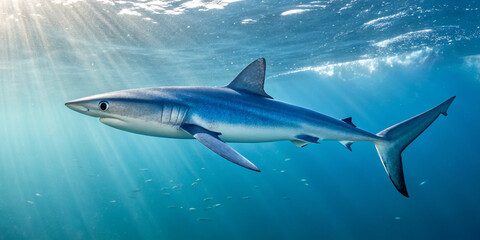 Obraz premium Blue Shark Side View