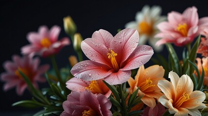 Fototapeta premium red and yellow flowers