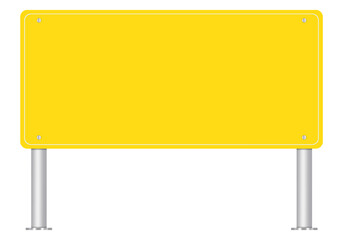 Obraz premium Blank Yellow Road or Street Sign, Isolated on White. Can be used as a Text Frame.
