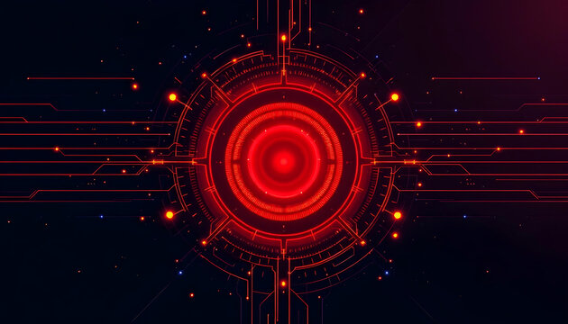 Cyber quantum computing and electronic global intelligence abstract tech background - Generative Ai