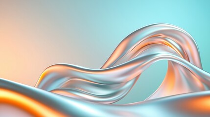 Naklejka premium Dynamic flow of colorful silk fabric abstract art digital background modern design aesthetic viewpoint visual concept