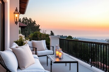 Obraz premium Elegant balcony ideas featuring luxurious decor for a stylish outdoor retreat.