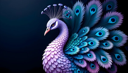 Obraz premium Elegant Peacock Vibrant Feathers Wallpaper