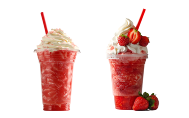 Strawberry smoothie isolated on white background
