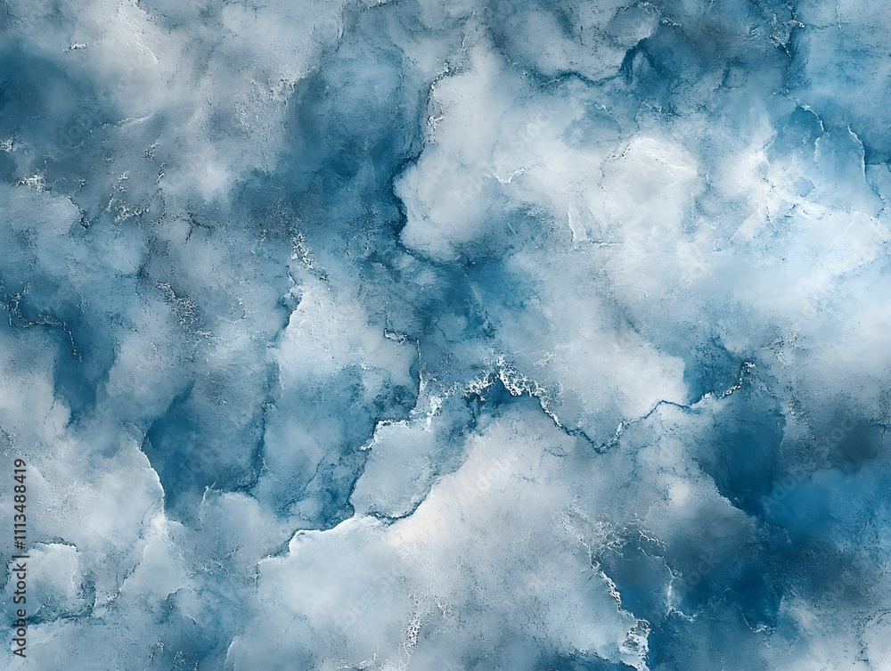 Poster blue, grainy noise empty space color gradient.