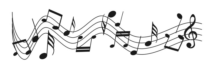wavy music note melody