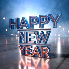 A vibrant and festive scene celebrates the arrival of 2025 with the bold text "HAPPY NEW YEAR 2025" glowing in radiant, multicolored neon lights.(AI generate)
