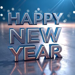 A vibrant and festive scene celebrates the arrival of 2025 with the bold text "HAPPY NEW YEAR 2025" glowing in radiant, multicolored neon lights.(AI generate)
