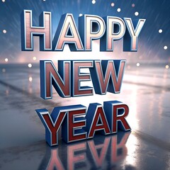 A vibrant and festive scene celebrates the arrival of 2025 with the bold text "HAPPY NEW YEAR 2025" glowing in radiant, multicolored neon lights.(AI generate)
