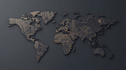 Global circuit board map.