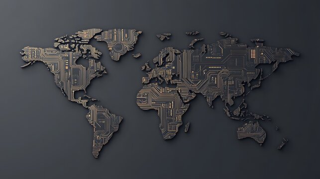Global circuit board map.