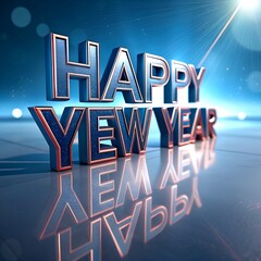 A vibrant and festive scene celebrates the arrival of 2025 with the bold text "HAPPY NEW YEAR 2025" glowing in radiant, multicolored neon lights.(AI generate)
