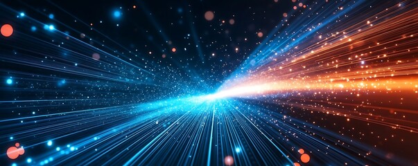 Obraz premium Hyperspace Stars Travel - Interstellar Journey, Cosmic Speed, Starfield Motion, Sci-Fi Space Travel, Dynamic Hyperspace Effect, Galactic Movement