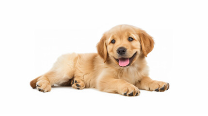 Adorable Golden Retriever Puppy Portrait Playful, Fluffy