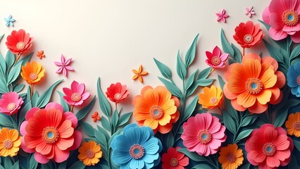 Multicolored Flower Ornament Background Art