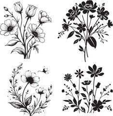 Floral Flower Sketch design eps file