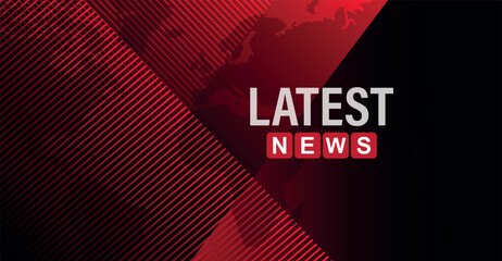 latest news sign on red background	